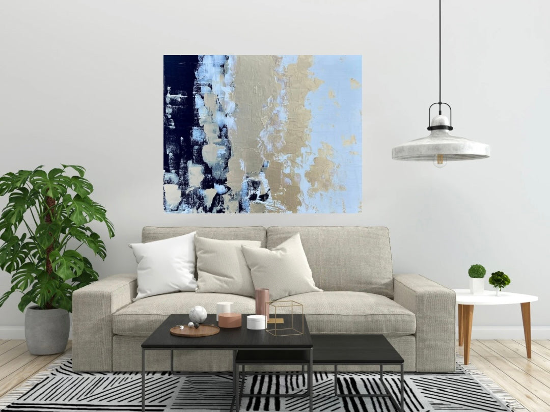 Black Gold and White pallet Wall Painting