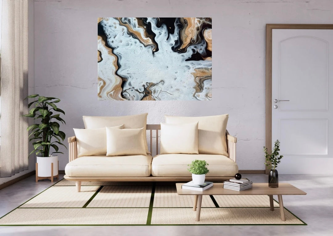 White and Gold Abstract